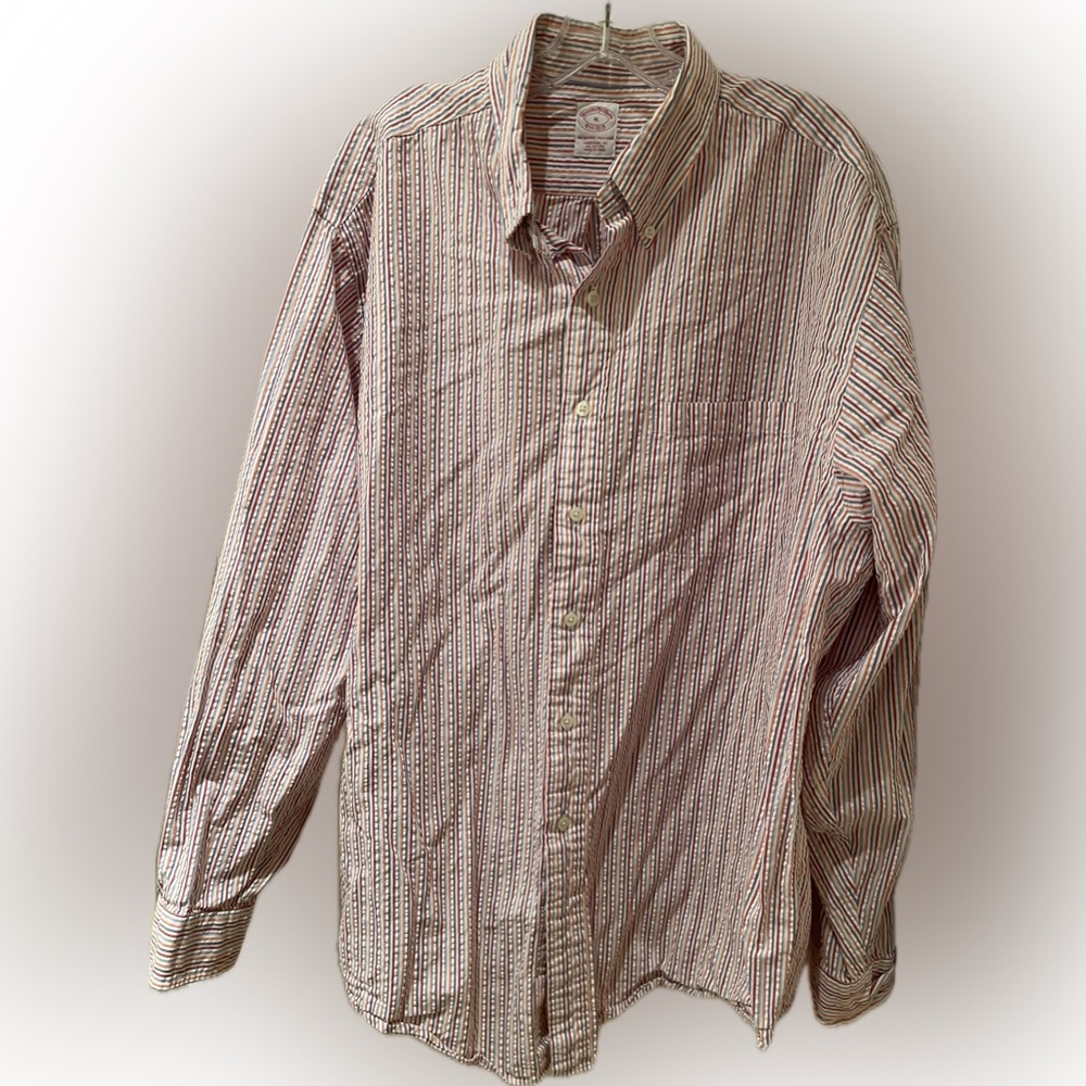 Brooks Brothers Multicolor Striped seersucker long sleeve Button-Down Shirt